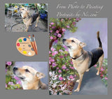 F&S Gift Store Pet Portrait - German Shepherd Custom Dog Portrait - German Shepherd Painting from your Photo - Portraits by NC