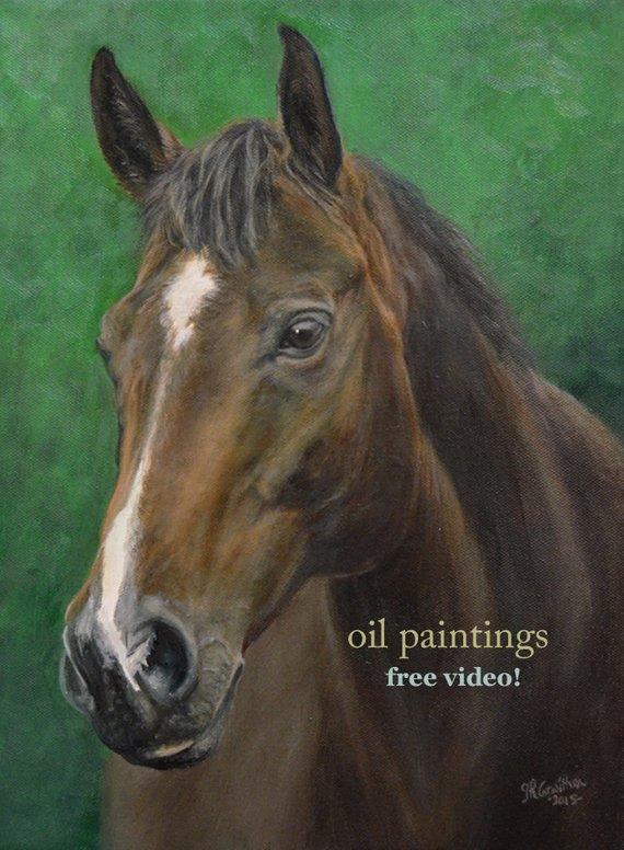 F&S Gift Store Custom Horse painting on canvas, Equine Portrait, Equine Painting, Pony Portrait - oil painting on canvas. 50% DEPOSIT. Custom portrait.