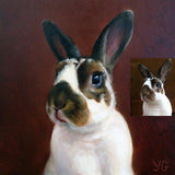 F&S Gift Store Custom Oil Bunny Rabbit portrait. Original oil painting from your photo. Pet portrait. Great gift