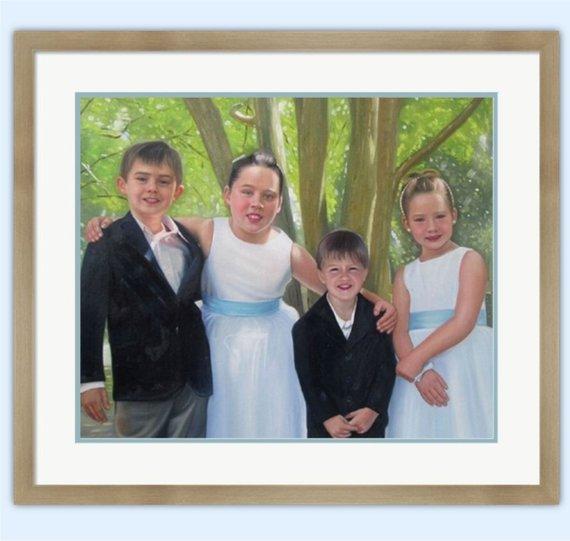 F&S Gift Store Custom portrait-custom family portrait-oil painting-custom oil portrait painting-painting from photo-childrens portrait-personalized ETSY