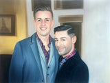 F&S Gift Store Custom couple portraits from photo, large oil painting on canvas. 100% money-back guarantee.