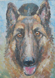 F&S Gift Store Custom Paint my Dog Portrait Oil Painting from Photo Cat Personalized pet loss gift for Dog lovers Shepherd Face Pet memorial Hound Animal