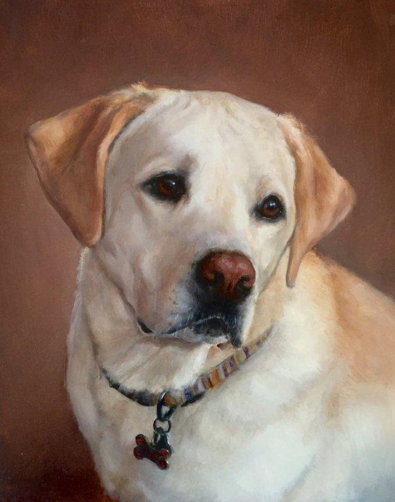 F&S Gift Store Custom Oil Dog portrait. Pet portrait from photo. Original oil painting. Commission painting. Great gift made to order by Yana Golikova