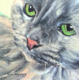 F&S Gift Store American Shorthair Custom Pet Cat Portrait Oil Commission Painting from Photo 7" x 7" Wall Art Unique Gift For Cat Lover By Kim Stenberg