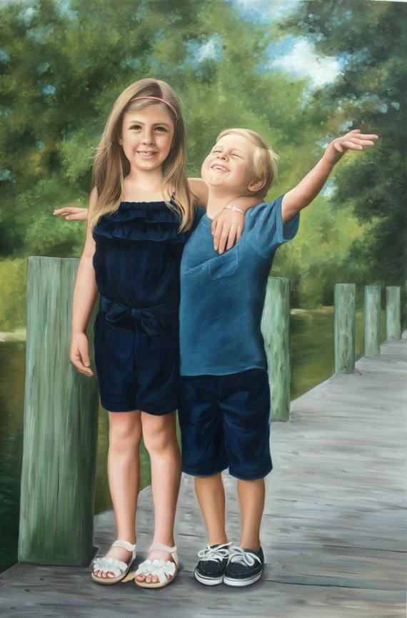 Personalized Oil Painting From Photos, handcraft art on Canvas-Show Case JOO101586-36