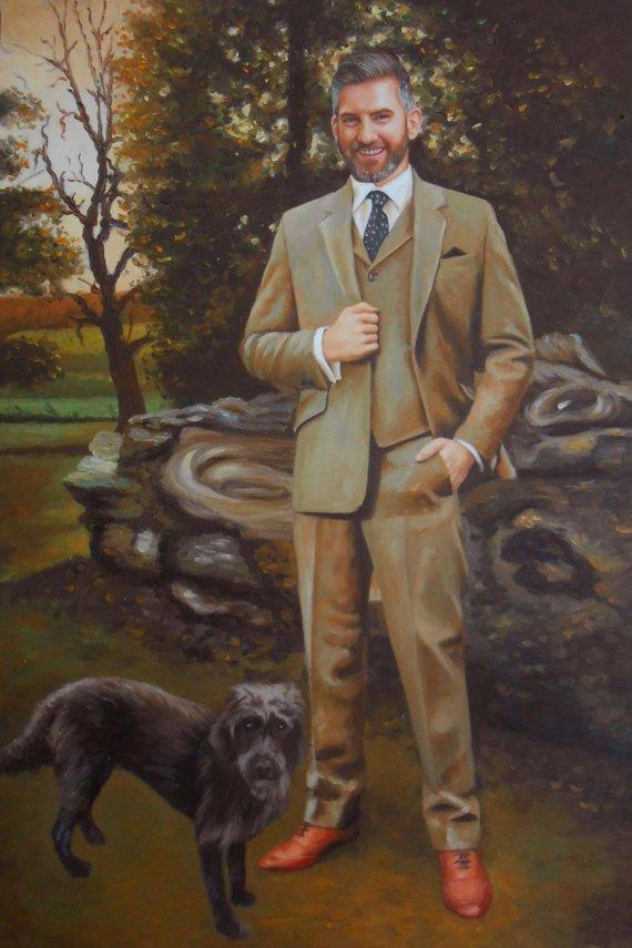 F&S Gift Store Custom oil portrait, up to 30x40 inches. Real painting on canvas. 100% money-back guarantee