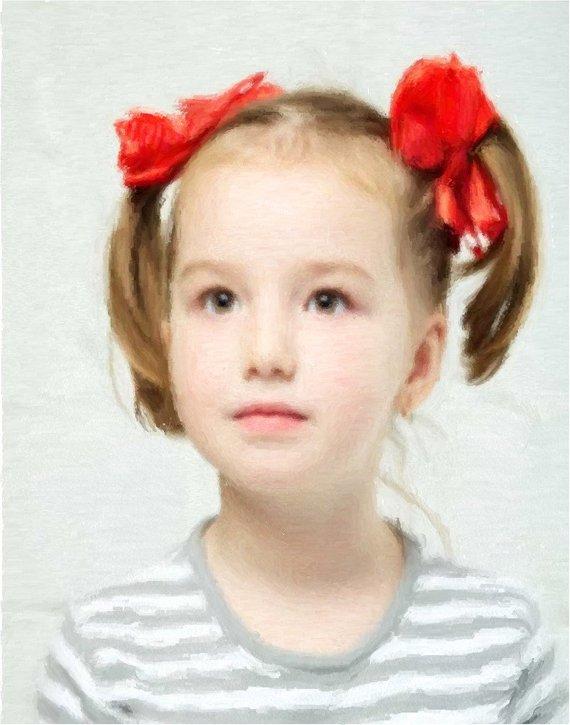 F&S Gift Store Delightful childrens portrait paintings from photo, child portrait, color child portrait, oil child portrait, portrait of child, C31