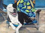 F&S Gift Store pet portrait custom painting on 14x14 canvas hand painted dog cat art