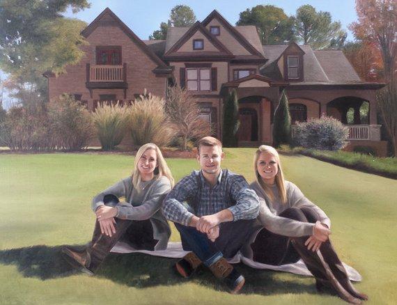 F&S Gift Store CUSTOM PAINTING - House Painting - Family Portrait - Oil Painting from Photo