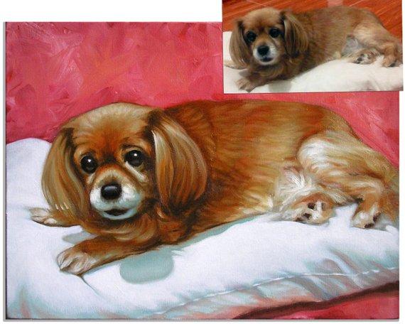 F&S Gift Store Custom PET Oil Painting on canvas Personalized Animal Portrait Handmade From Your Photograph