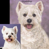 F&S Gift Store Custom portrait, Pet portrait, Dog Painting, Westie - oil painting on canvas. 50% DEPOSIT. Handmade Custom pet portrait.