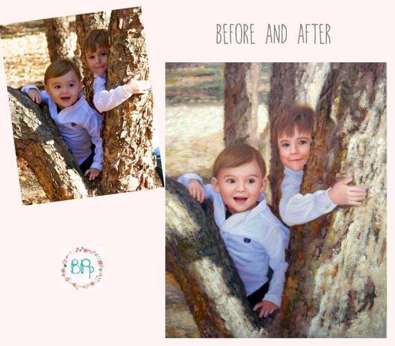 Personalized Oil Painting From Photos, handcraft art on Canvas-Show Case OFK100424-36