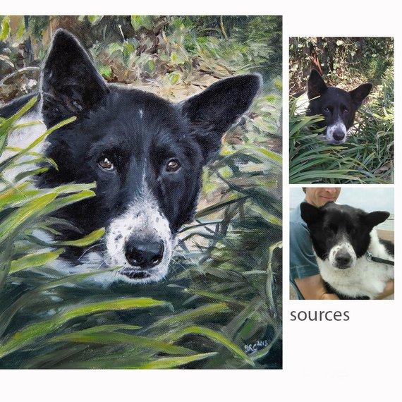 F&S Gift Store Dog portrait, custom Pet portrait, Dog Painting, Dog art - oil painting on canvas. 50% DEPOSIT. Handmade Custom pet portrait.