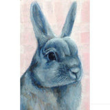 F&S Gift Store CUSTOM Blue Rabbit Oil Painting, Pet Portrait, Made To Order, Personalised Gift/Anniversary/Birthday/Christmas Gift, Bunny Dwarf Silver