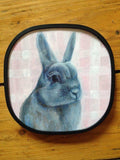 F&S Gift Store CUSTOM Blue Rabbit Oil Painting, Pet Portrait, Made To Order, Personalised Gift/Anniversary/Birthday/Christmas Gift, Bunny Dwarf Silver