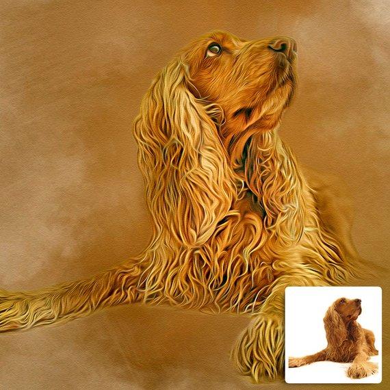 F&S Gift Store Custom Pet Portraits, Custom Dog Portraits, Oil Painting, Custom Portrait, Painting from Photo, Oil Paints, Dog Oil Painting, Oil Painting