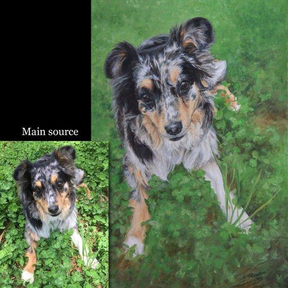 F&S Gift Store Pet Painting, Dog portrait, Pet portrait, Dog Art - oil painting on canvas. 50% DEPOSIT. Handmade Custom pet portrait.