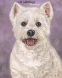 F&S Gift Store Custom portrait, Pet portrait, Dog Painting, Westie - oil painting on canvas. 50% DEPOSIT. Handmade Custom pet portrait.
