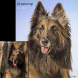 F&S Gift Store Custom Dog portrait, Pet portrait, Dog Painting, Belgian Shepherd - oil painting on canvas. 50% DEPOSIT. Handmade Custom pet portrait.