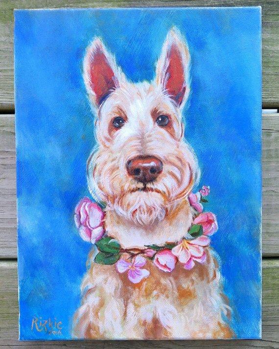 F&S Gift Store Custom canvas Oil Dog Painting, Custom Pet Portrait, Pet Painting from Photo, Pet Portrait Painting, Pet Oil Painting