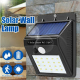 20 LEDs Solar Powered Light PIR Motion Sensor Wireless Solar Lamp Waterproof Outdoor Garden Yard Wall LED Light Lamps