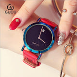 Luxury color shoulder strap purple ladies watch