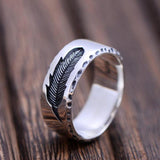 925 sterling silver feather ring