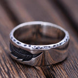 925 sterling silver feather ring