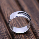 925 sterling silver feather ring