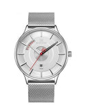 Luxury quartz clock men's sports steel mesh belt men's watch