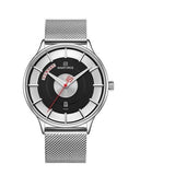 Luxury quartz clock men's sports steel mesh belt men's watch