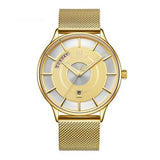 Luxury quartz clock men's sports steel mesh belt men's watch