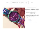 Luxury color shoulder strap purple ladies watch