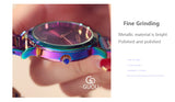 Luxury color shoulder strap purple ladies watch