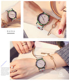 Luxury color shoulder strap purple ladies watch