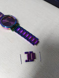 Luxury color shoulder strap purple ladies watch