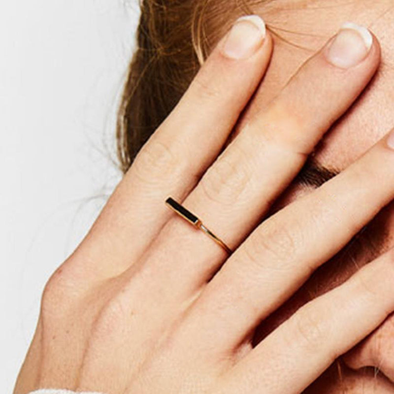 925 sterling silver ladies geometric bar ring
