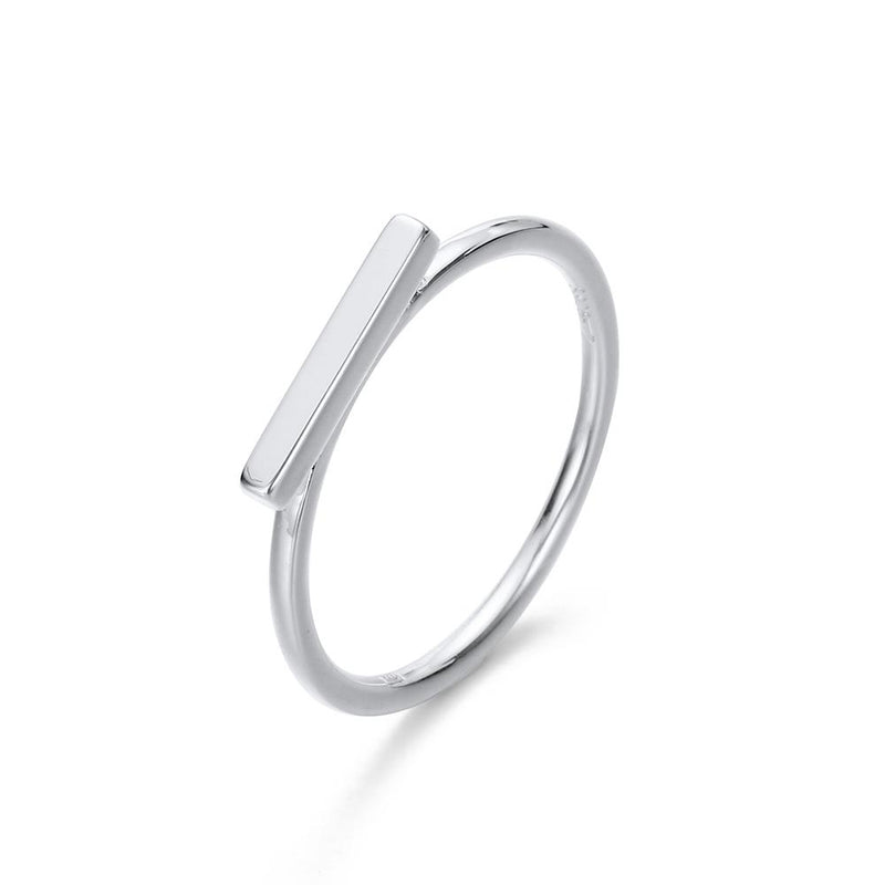 925 sterling silver ladies geometric bar ring