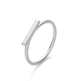 925 sterling silver ladies geometric bar ring