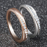 Fashion Rose Gold Platinum Simple Couple Ring
