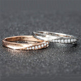 Fashion Rose Gold Platinum Simple Couple Ring
