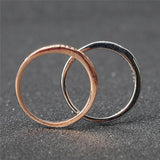 Fashion Rose Gold Platinum Simple Couple Ring