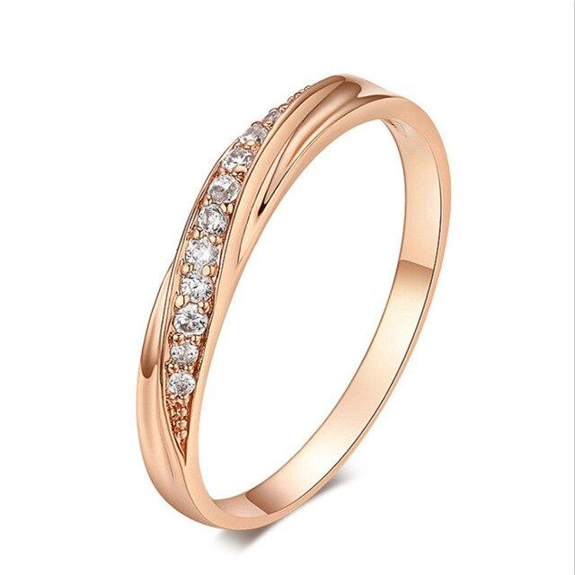 Fashion Rose Gold Platinum Simple Couple Ring