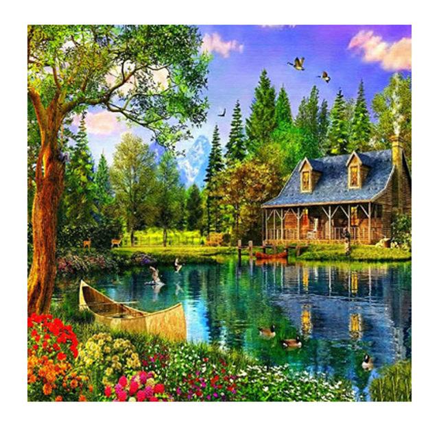 F&S Diamond Painting Store Hut on the Water 30x30cm