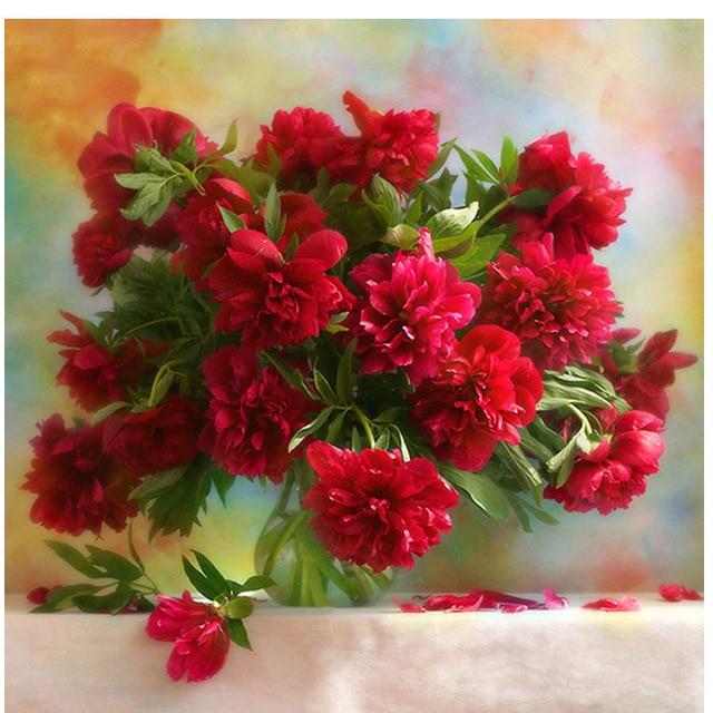 F&S Diamond Painting Store Flower arrangement Red 30x30cm
