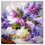 F&S Diamond Painting Store Flower arrangement Purple & White 30x30cm