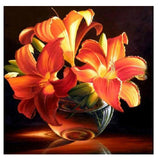 F&S Diamond Painting Store Flowers Red & Yellow 30x30cm