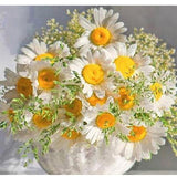 F&S Diamond Painting Store Flower arrangement Yellow & White 30x30cm