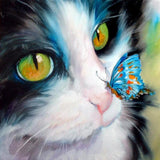F&S Diamond Painting Store Cat with Butterfly 30x30cm