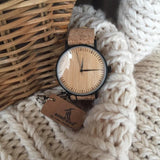 BOBO BIRD LE19 Bamboo Dial Fashion Wooden Watches Mujer Quartz Clock Leather Band Stainless Steel Watch for Ladies
